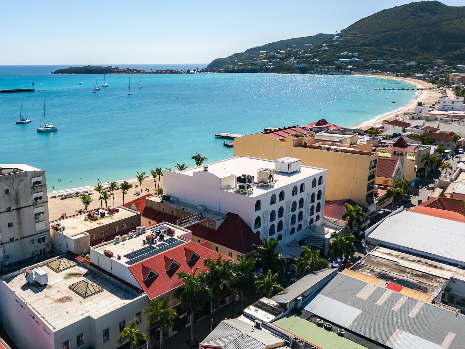 boardwalk great bay beach sxm aerial view radiance realty
