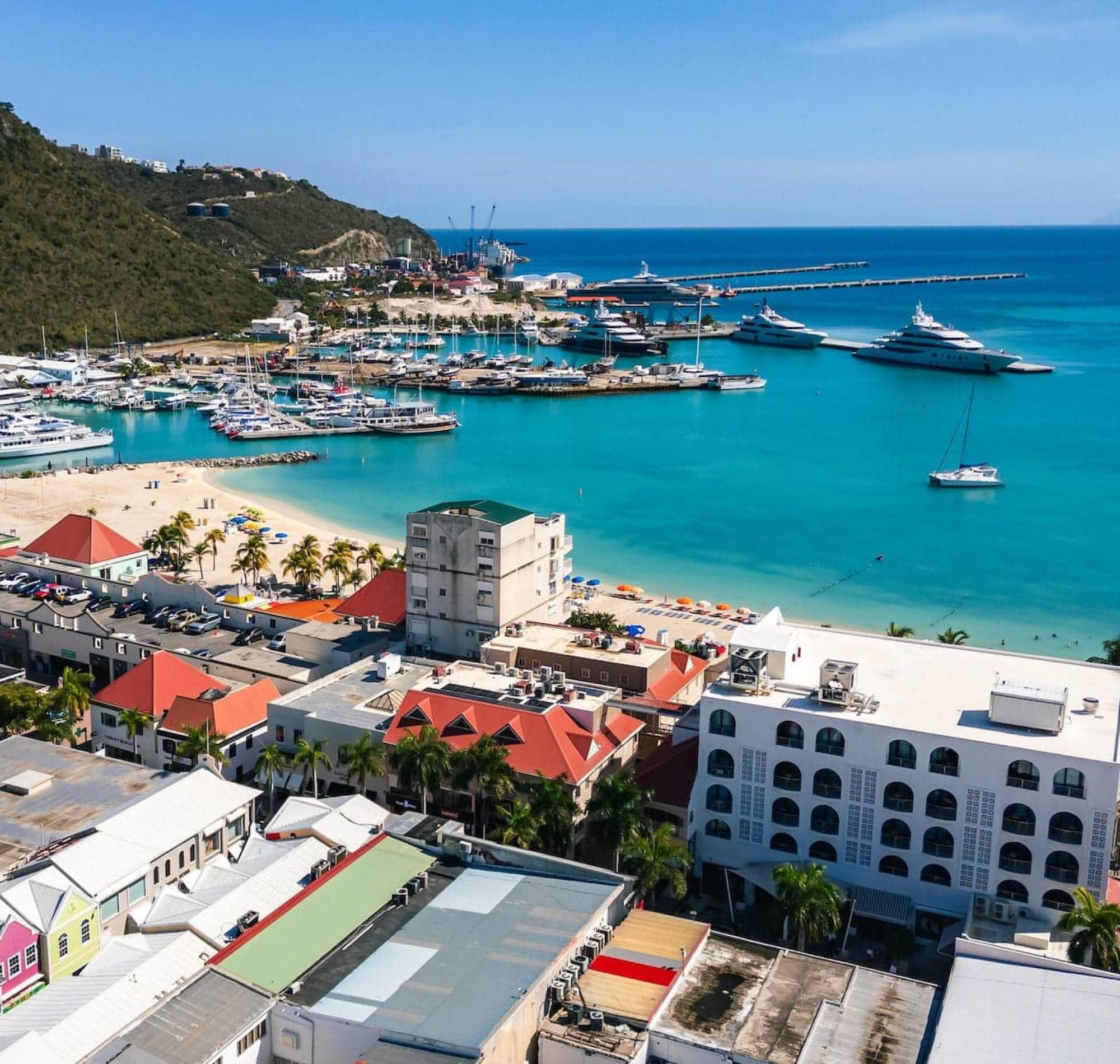 boardwalk great bay beach sxm aerial view radiance realty