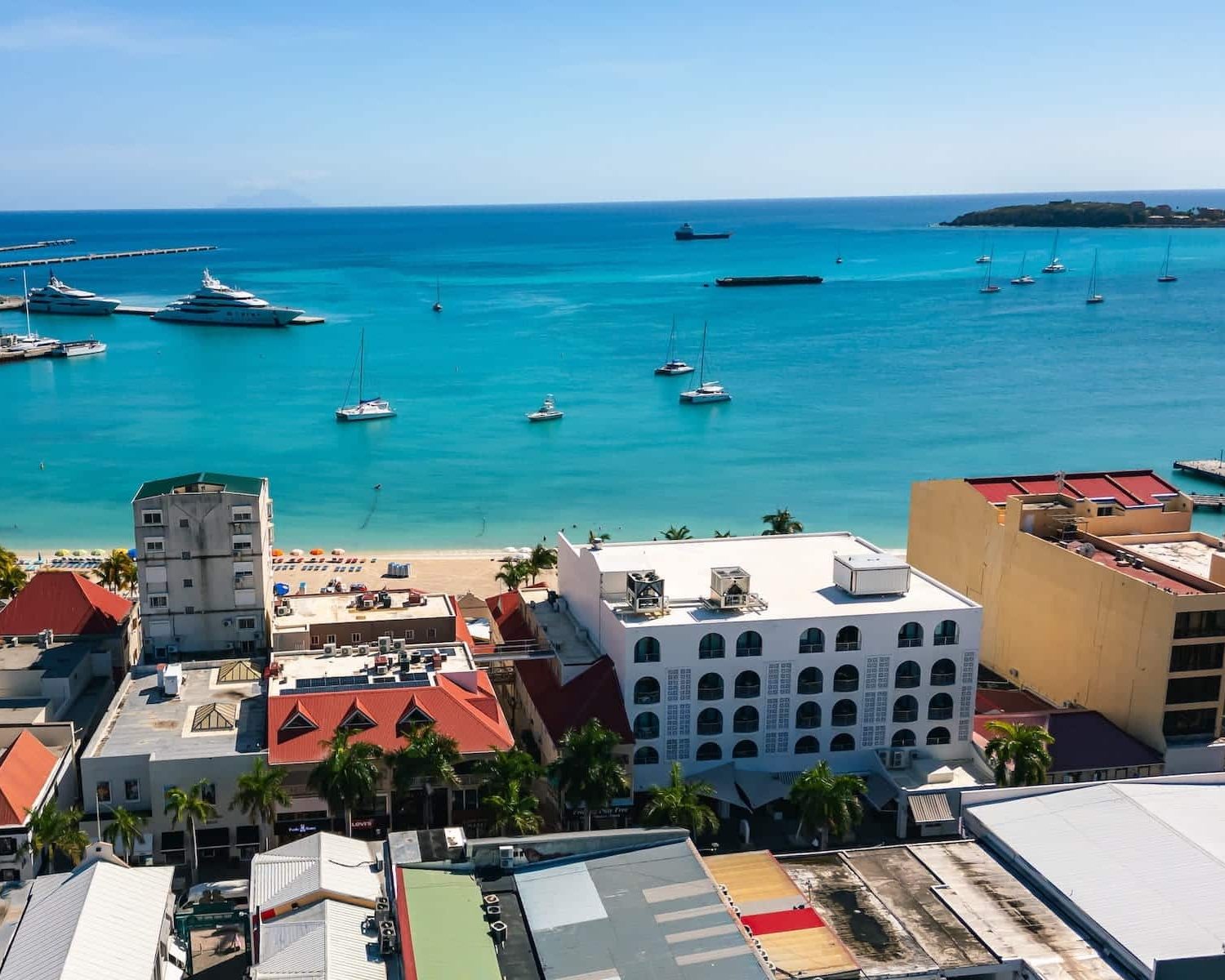 boardwalk great bay beach sxm aerial view radiance realty