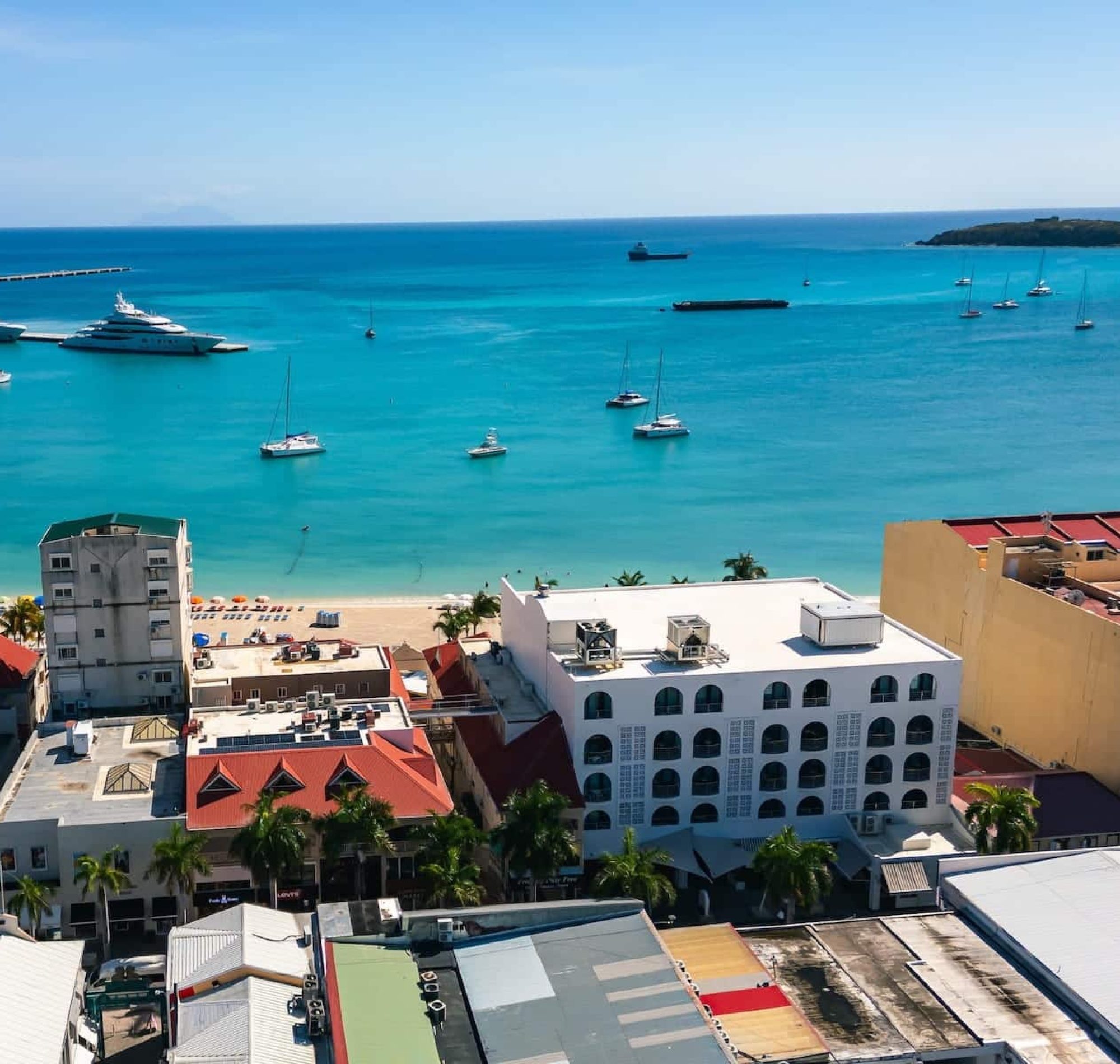 boardwalk great bay beach sxm aerial view radiance realty