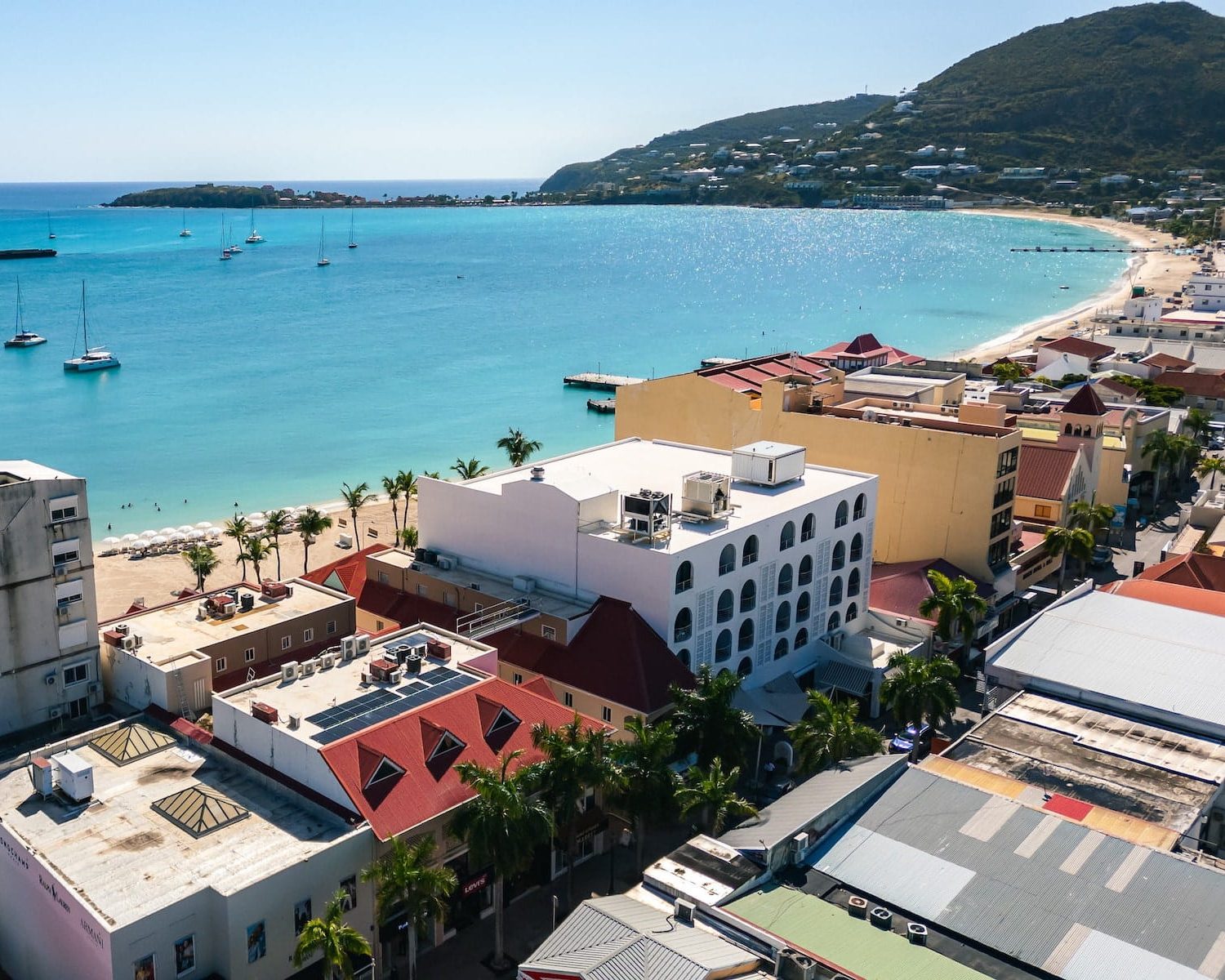boardwalk great bay beach sxm aerial view radiance realty