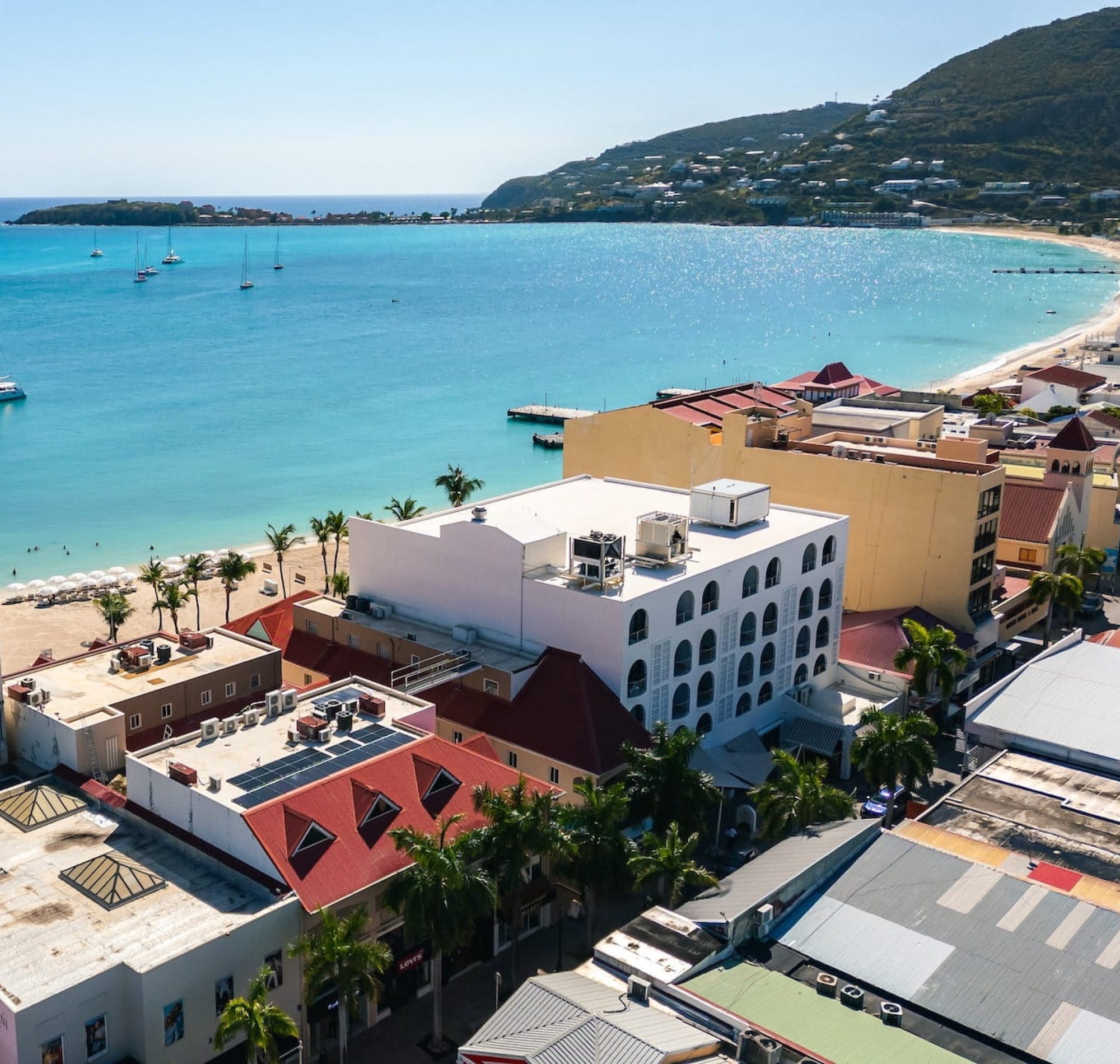 boardwalk great bay beach sxm aerial view radiance realty